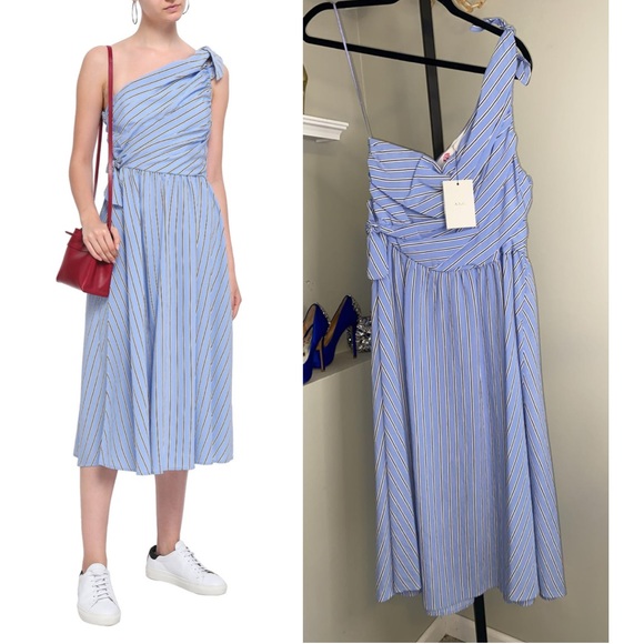 A.L.C. Dresses & Skirts - Shoulder Light Blue Cabrera Striped Poplin